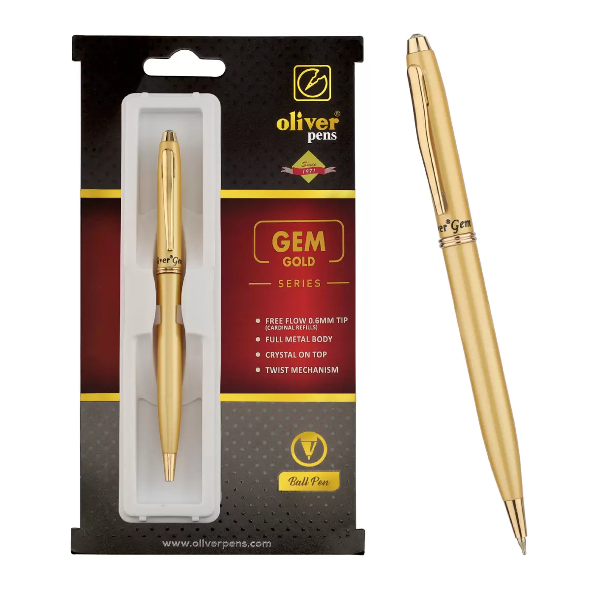 Oliver Gem Gold Ball Pen
